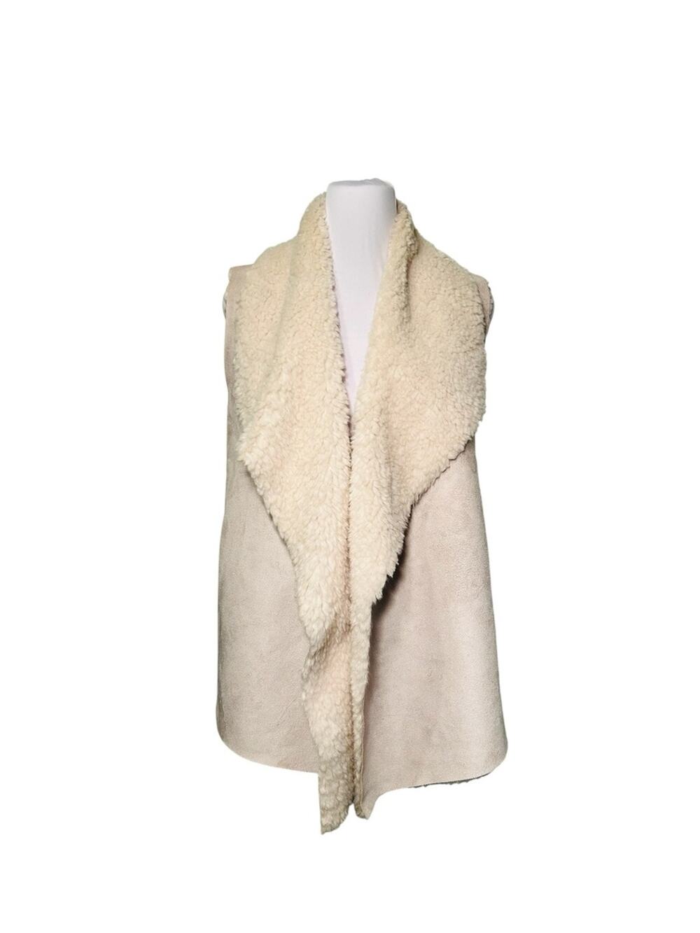 Chelsea & Theodore Jacket Vest Faux Suede & Shearling SZ M Teddy Plush Layering